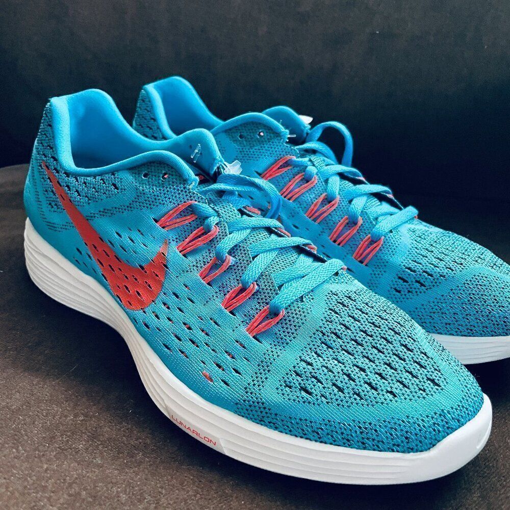 RARE NIKE FLYKNIT LUNAR TRAINER Sample Promo Unreleased Blue Lagoon Crimson 10